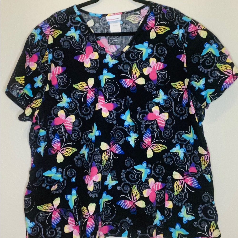 Butterfly scrub top